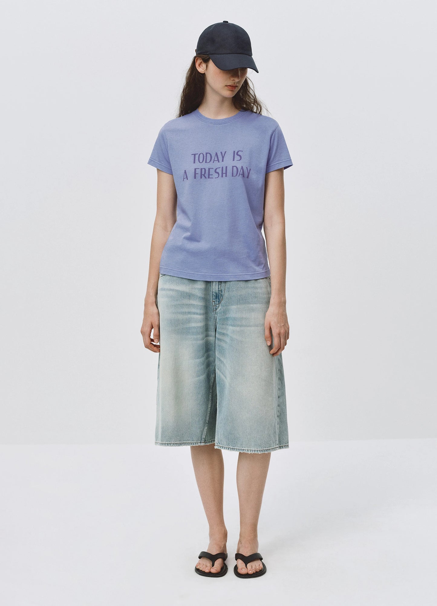 Washed Denim Shorts