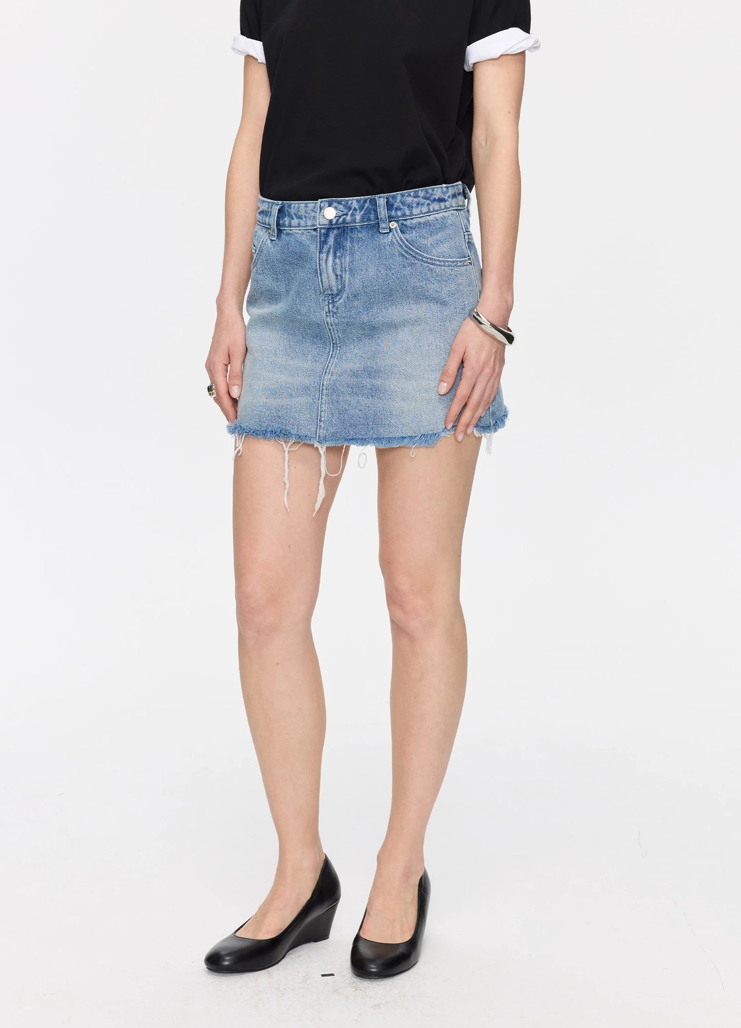 Washed Denim Skirt