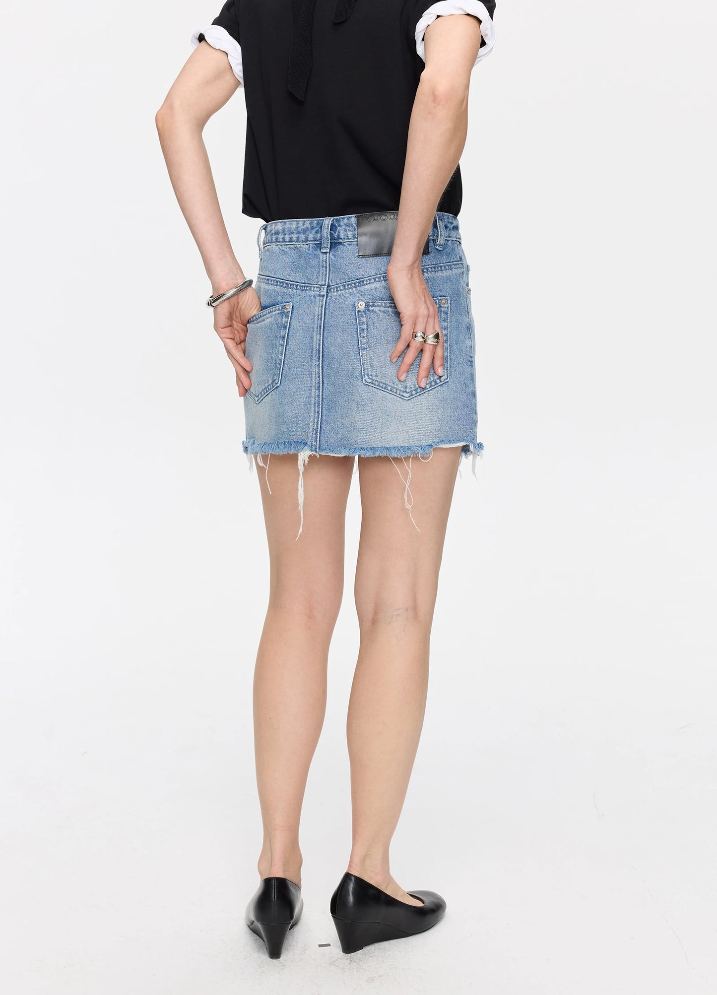 Washed Denim Skirt