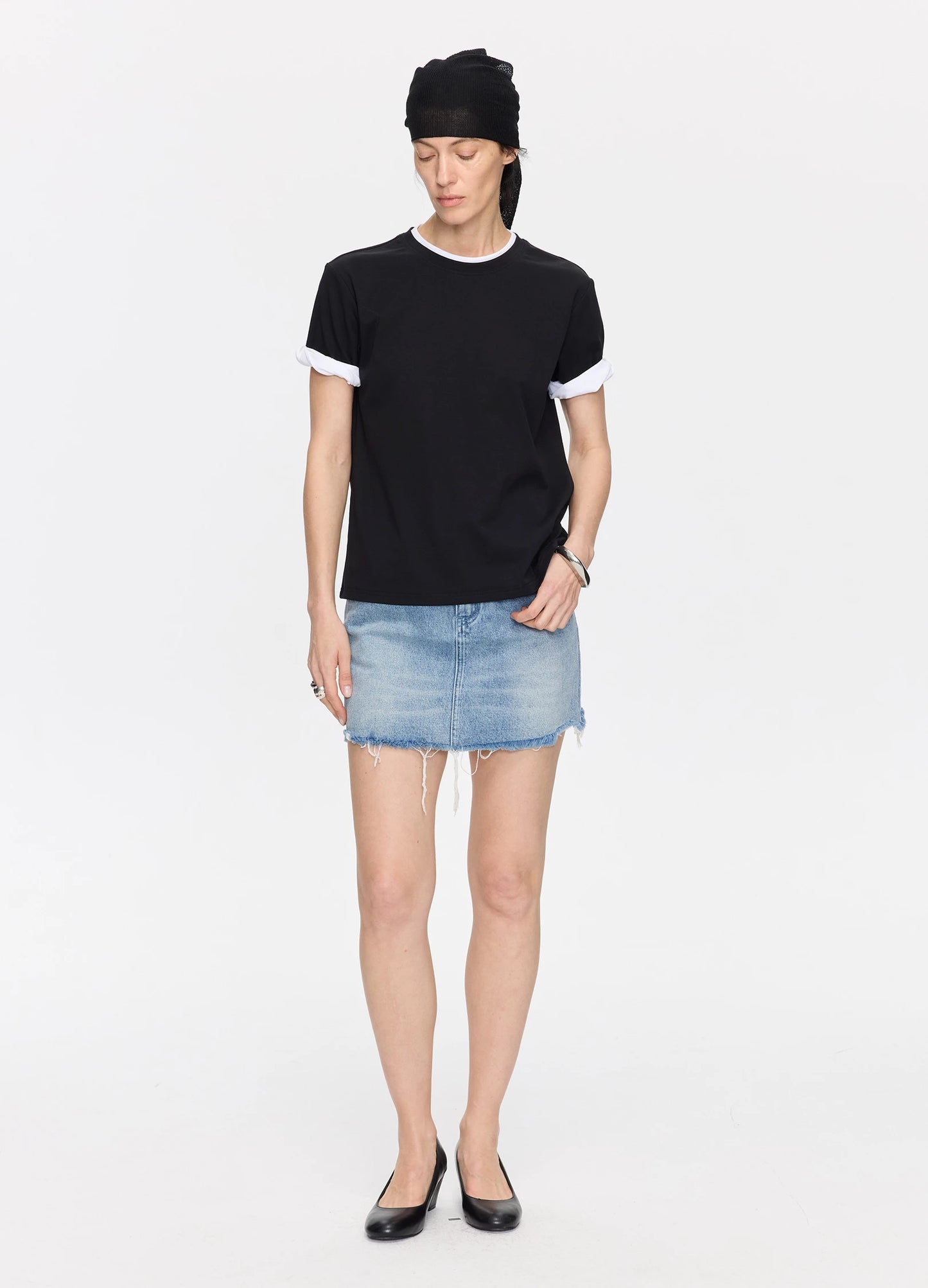 Washed Denim Skirt
