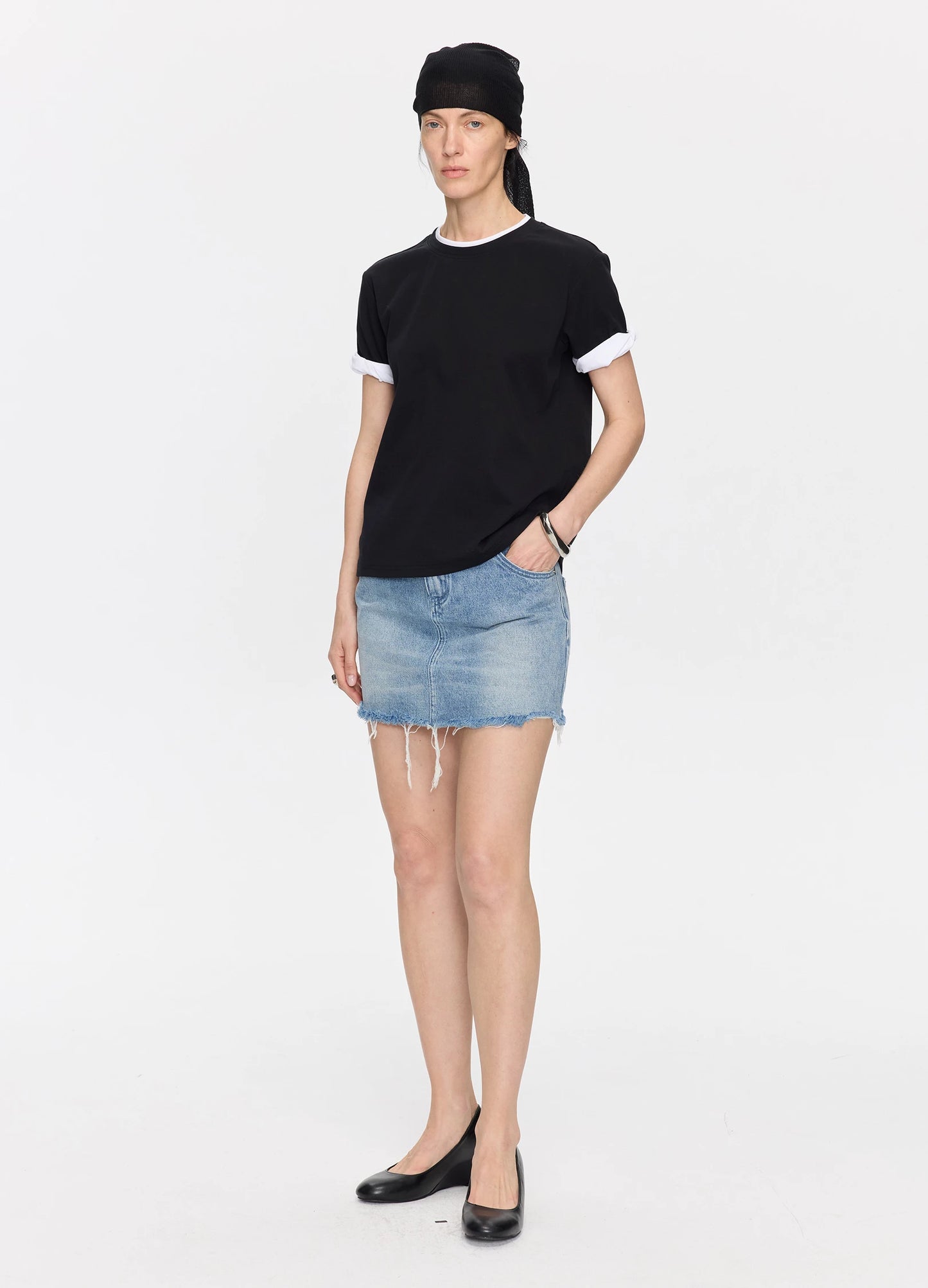 Washed Denim Skirt