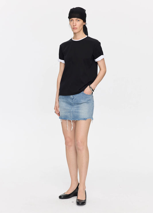 Washed Denim Skirt