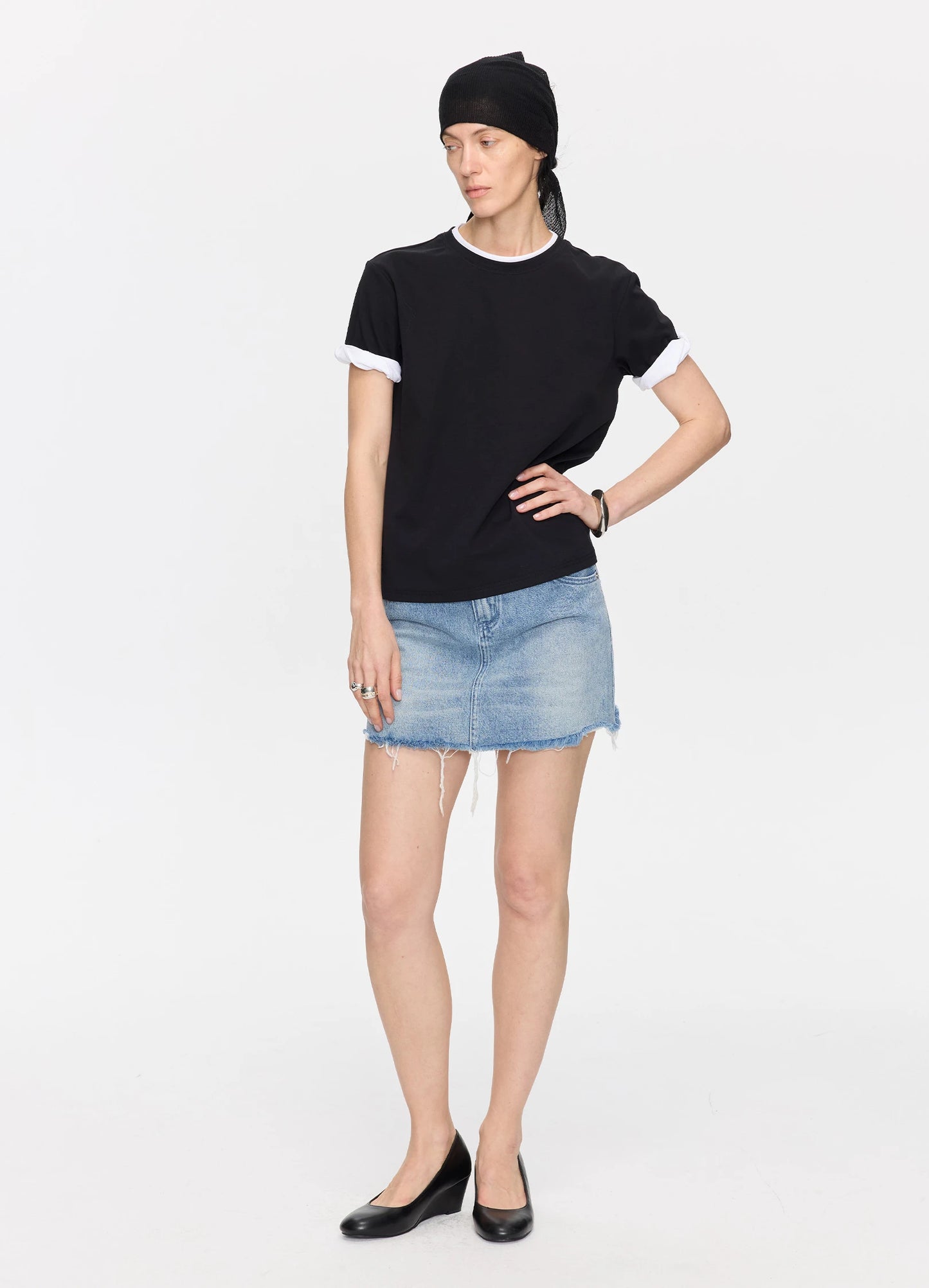 Washed Denim Skirt