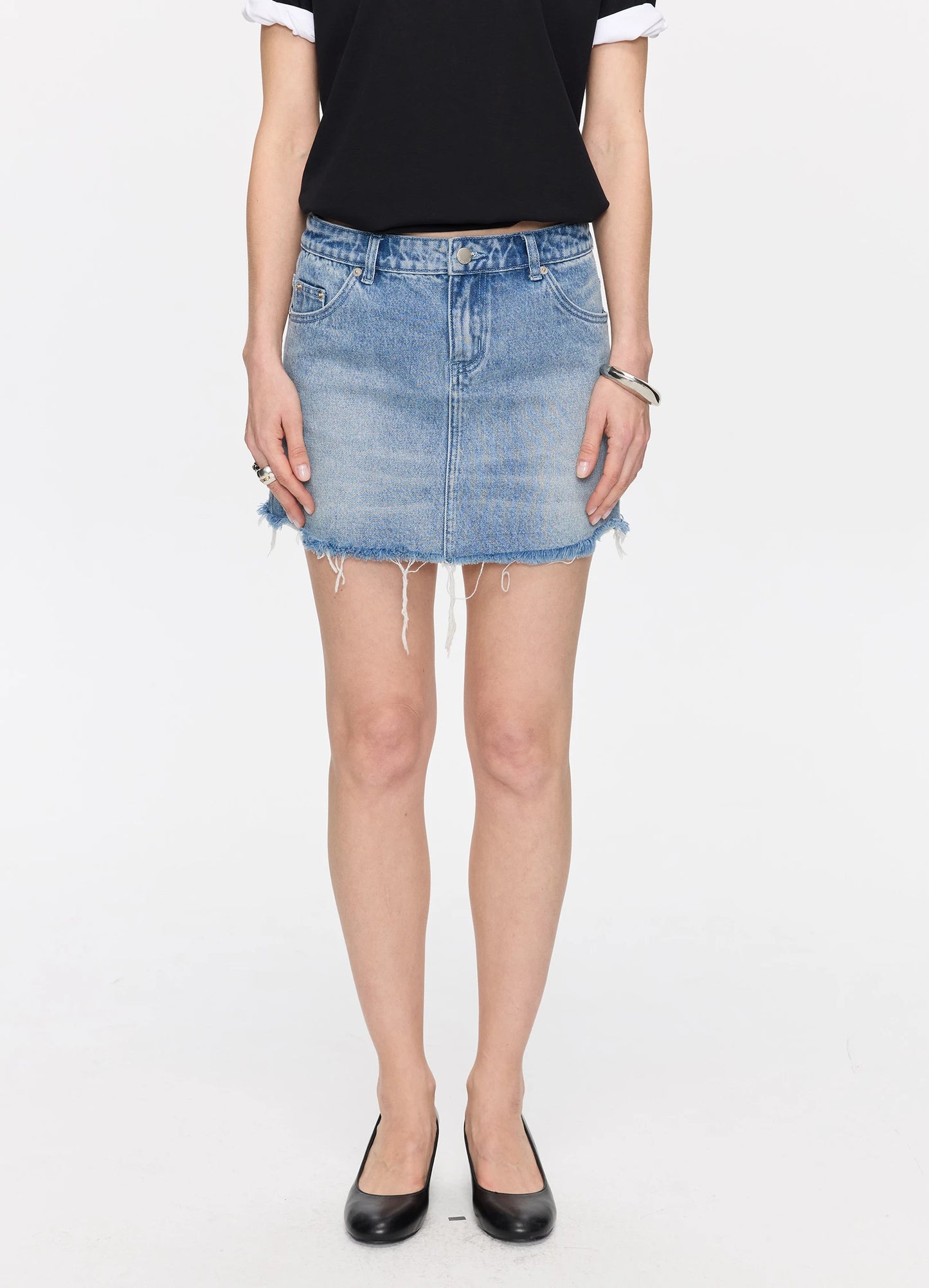 Washed Denim Skirt