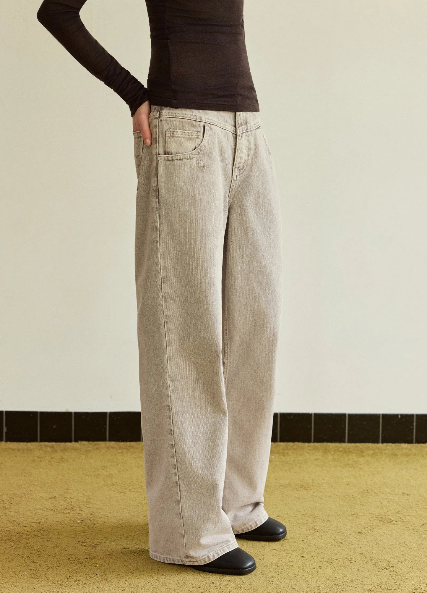Washed Straight Denims