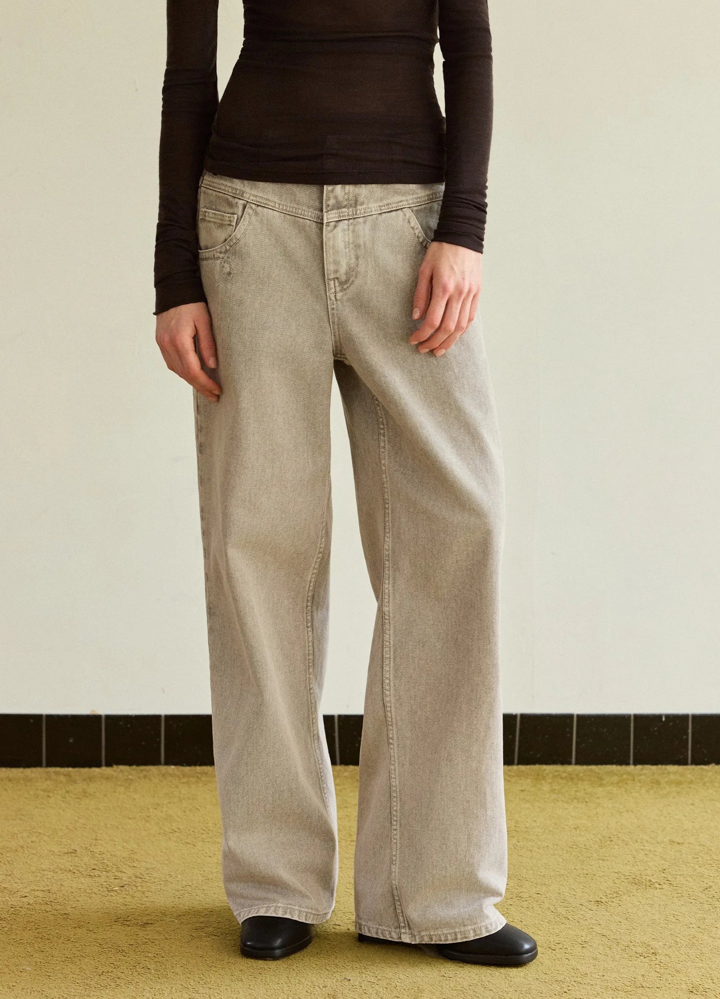 Washed Straight Denims