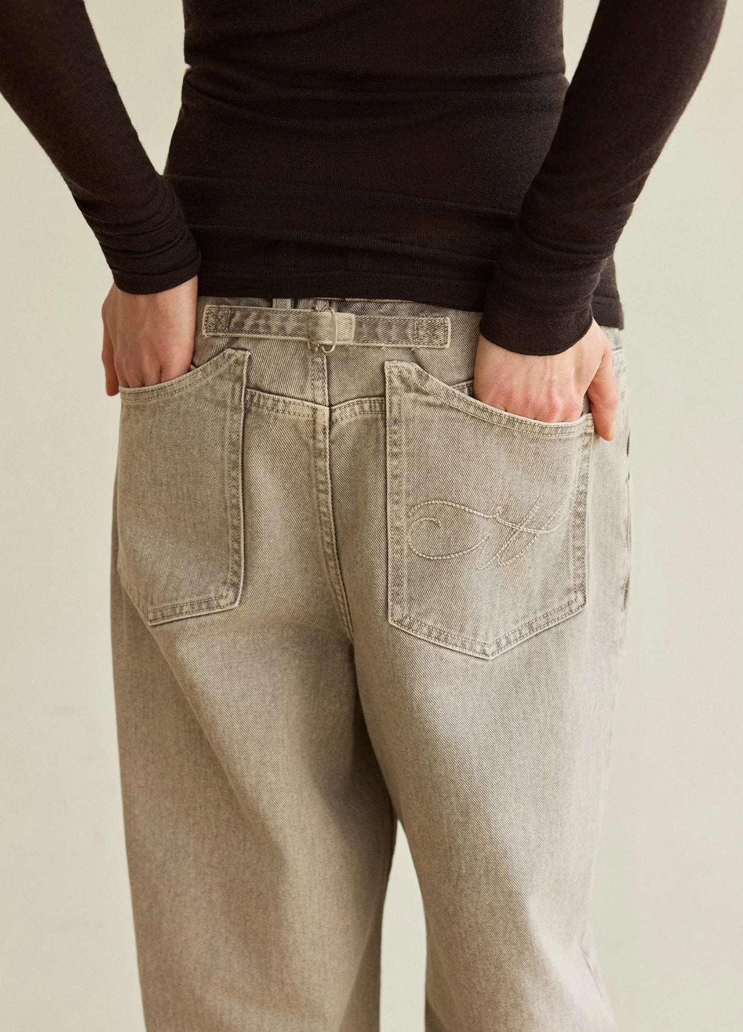 Washed Straight Denims