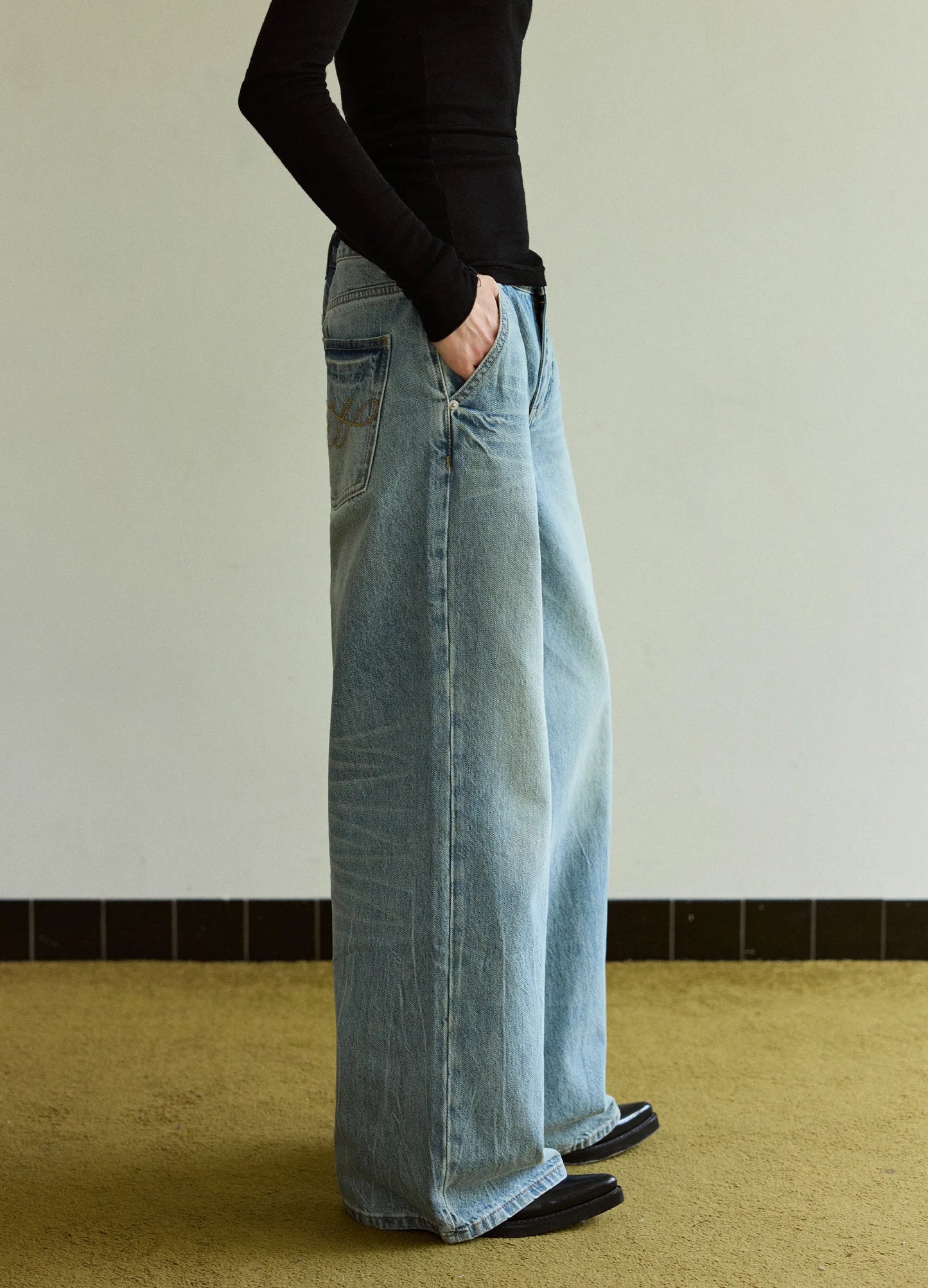 Washed Wide Denims
