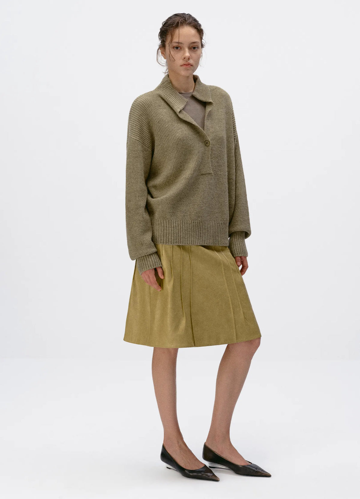 Waxed Leather Skirt