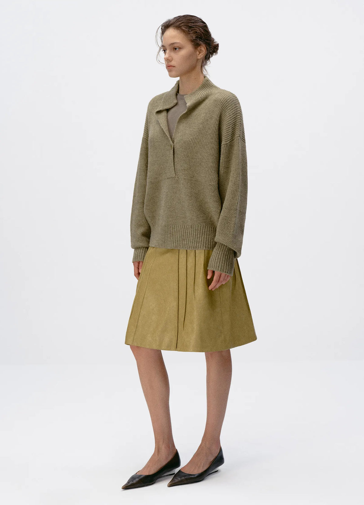 Waxed Leather Skirt