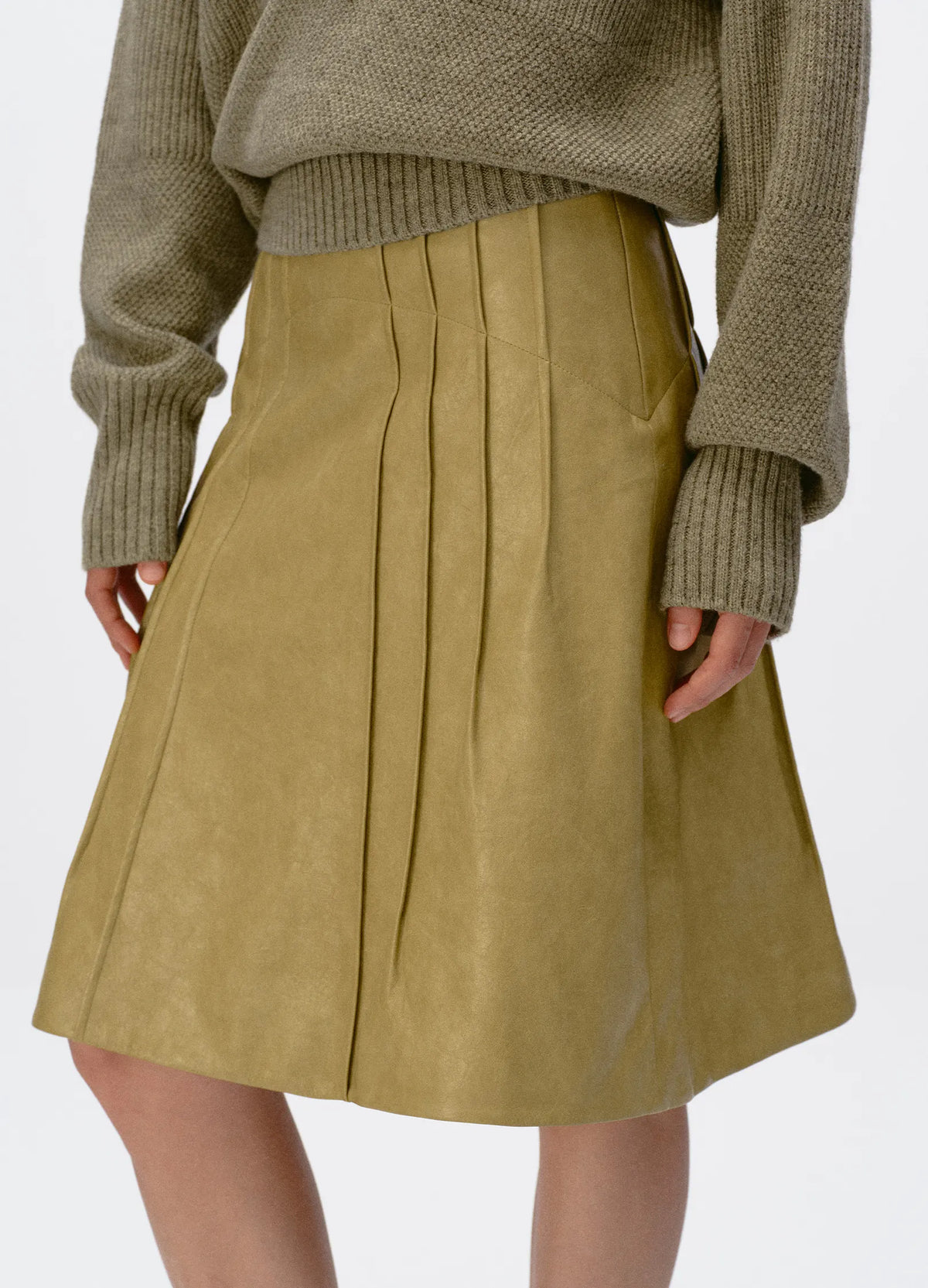 Waxed Leather Skirt