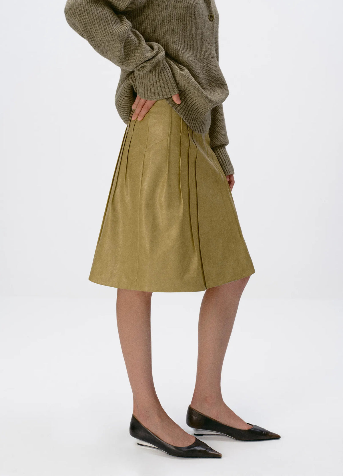 Waxed Leather Skirt