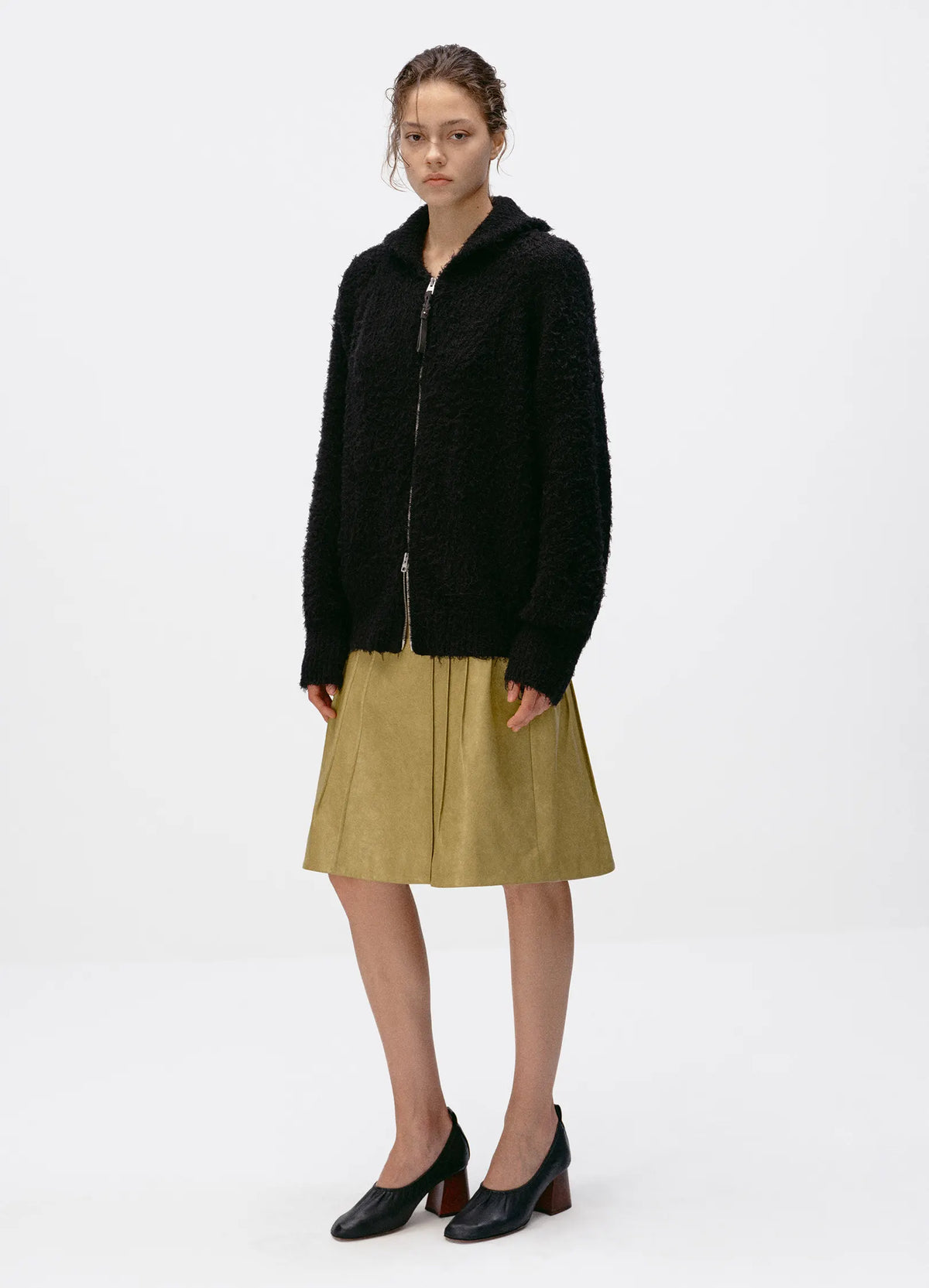 Waxed Leather Skirt