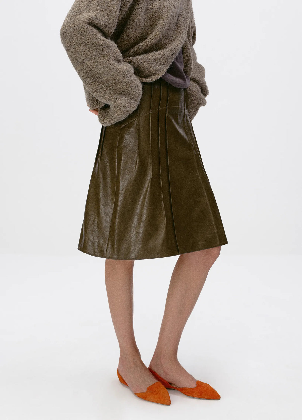 Waxed Leather Skirt