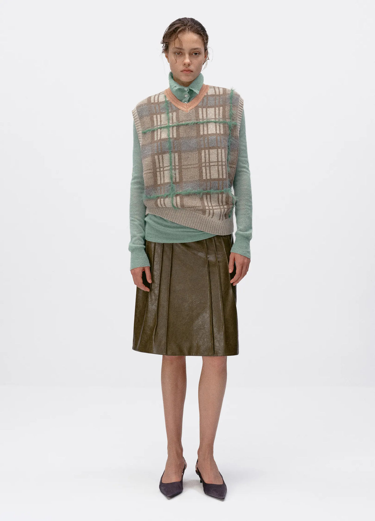 Waxed Leather Skirt