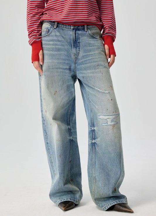 Wide Distressed Nomad Denims