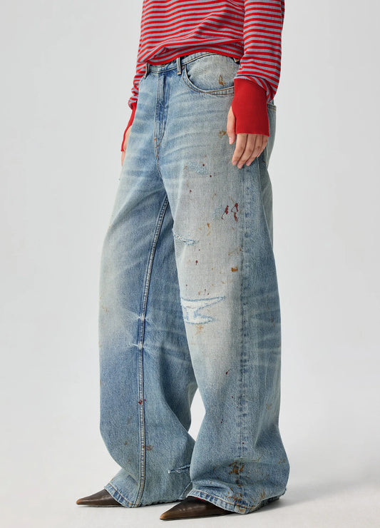 Wide Distressed Nomad Denims