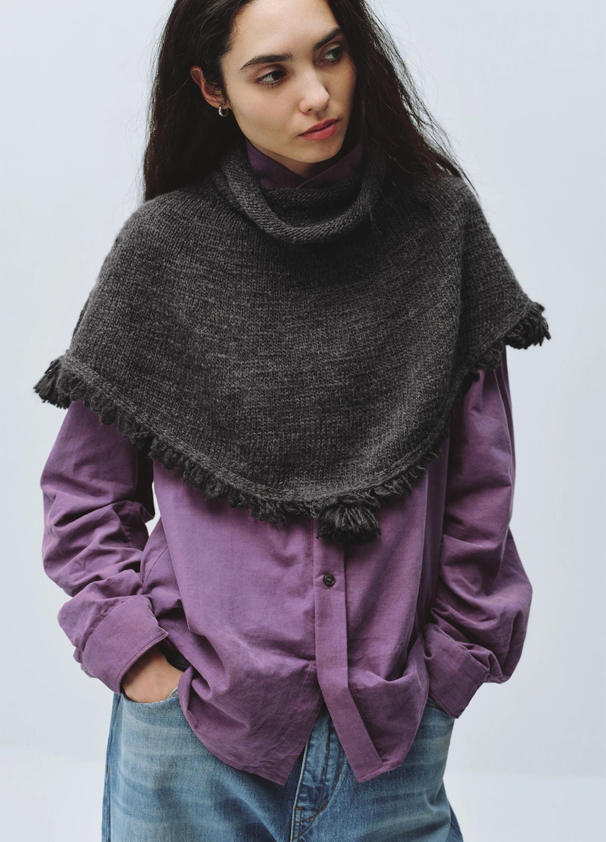 Fringed Wool Cape