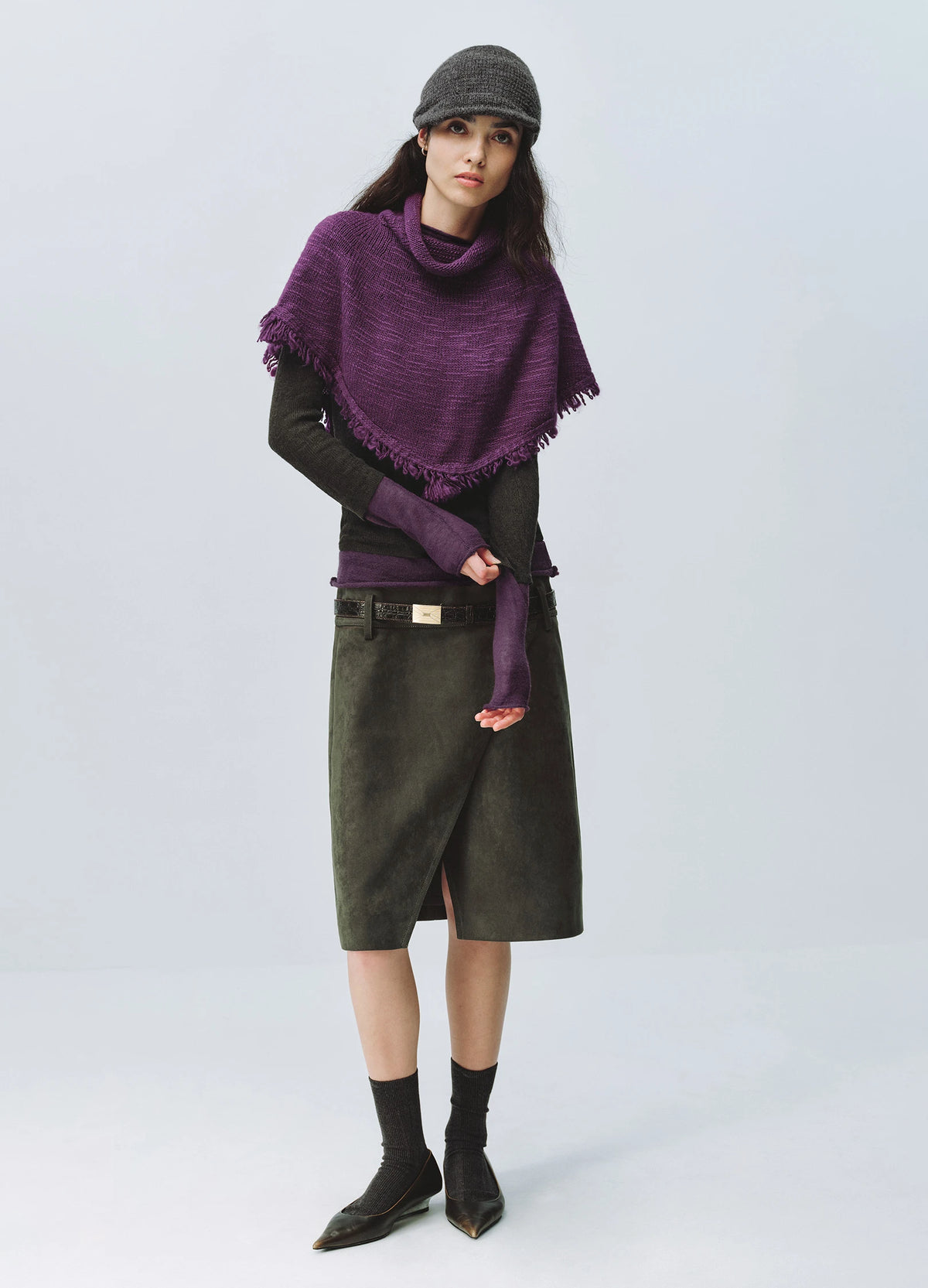 Fringed Wool Cape