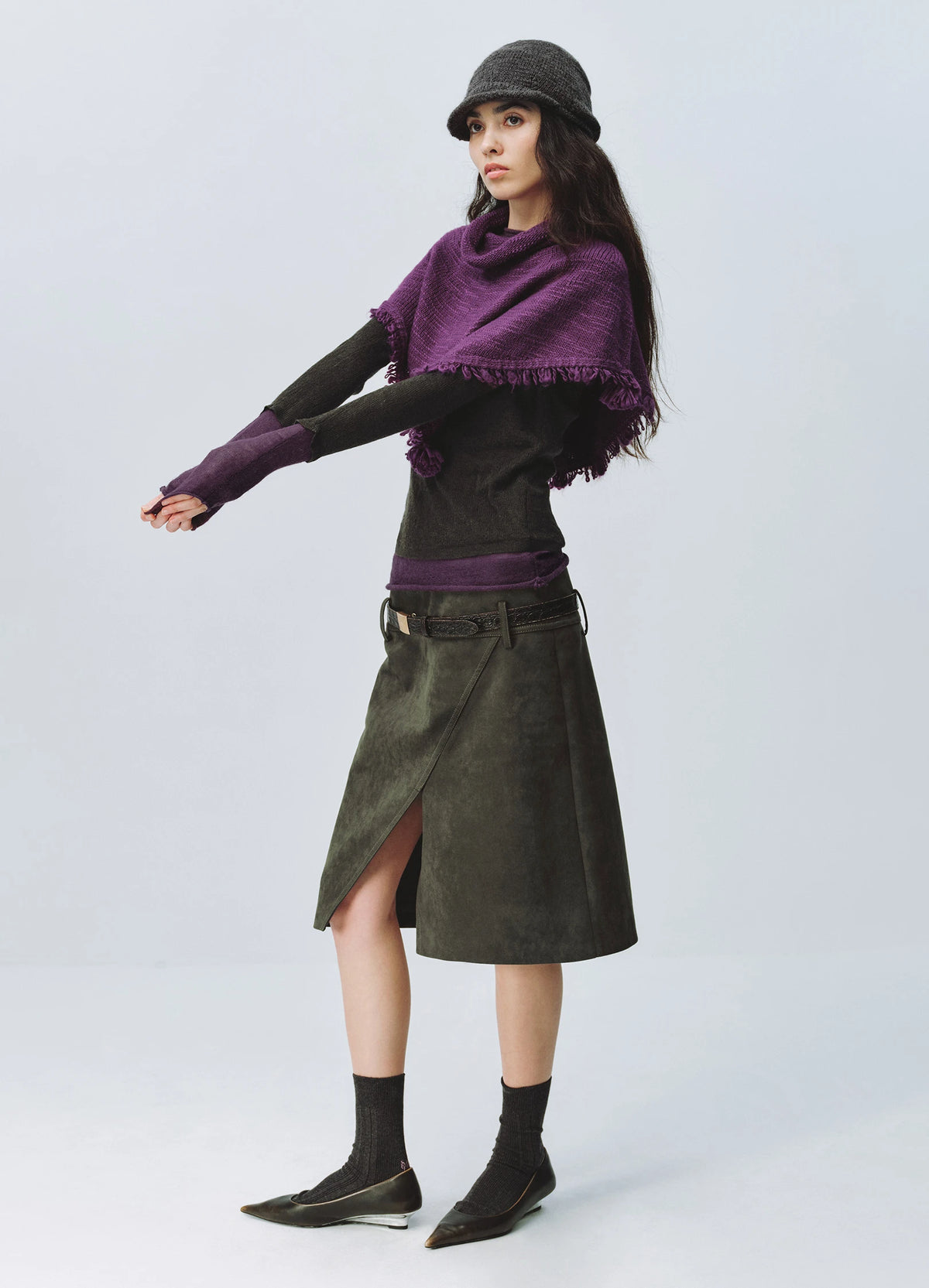 Fringed Wool Cape