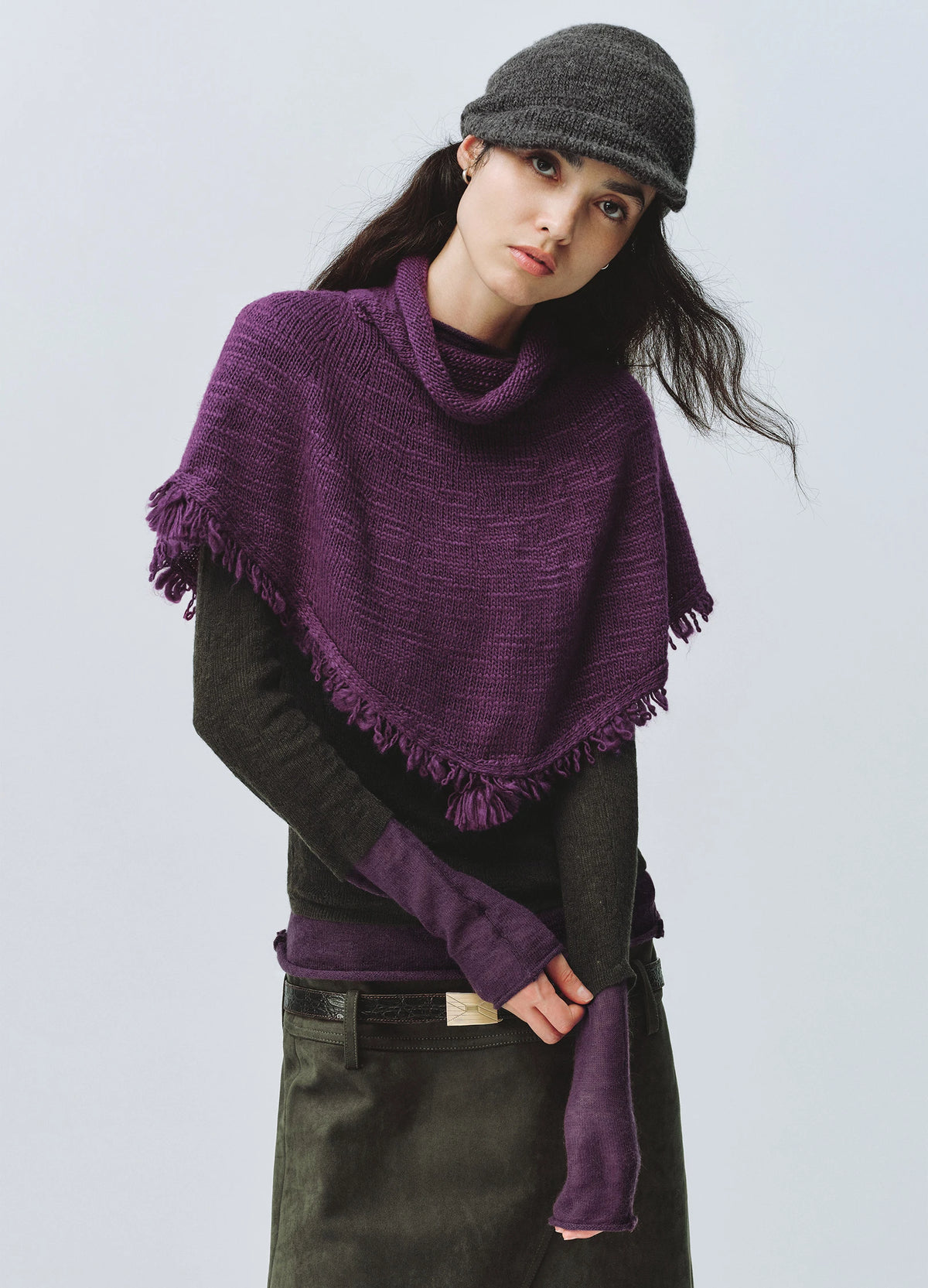 Fringed Wool Cape