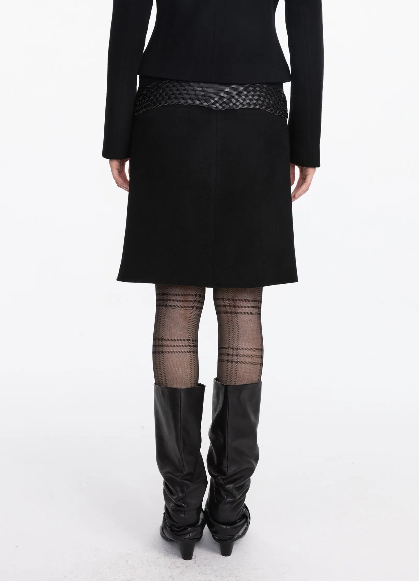 Wool Pleated Midi Skirt