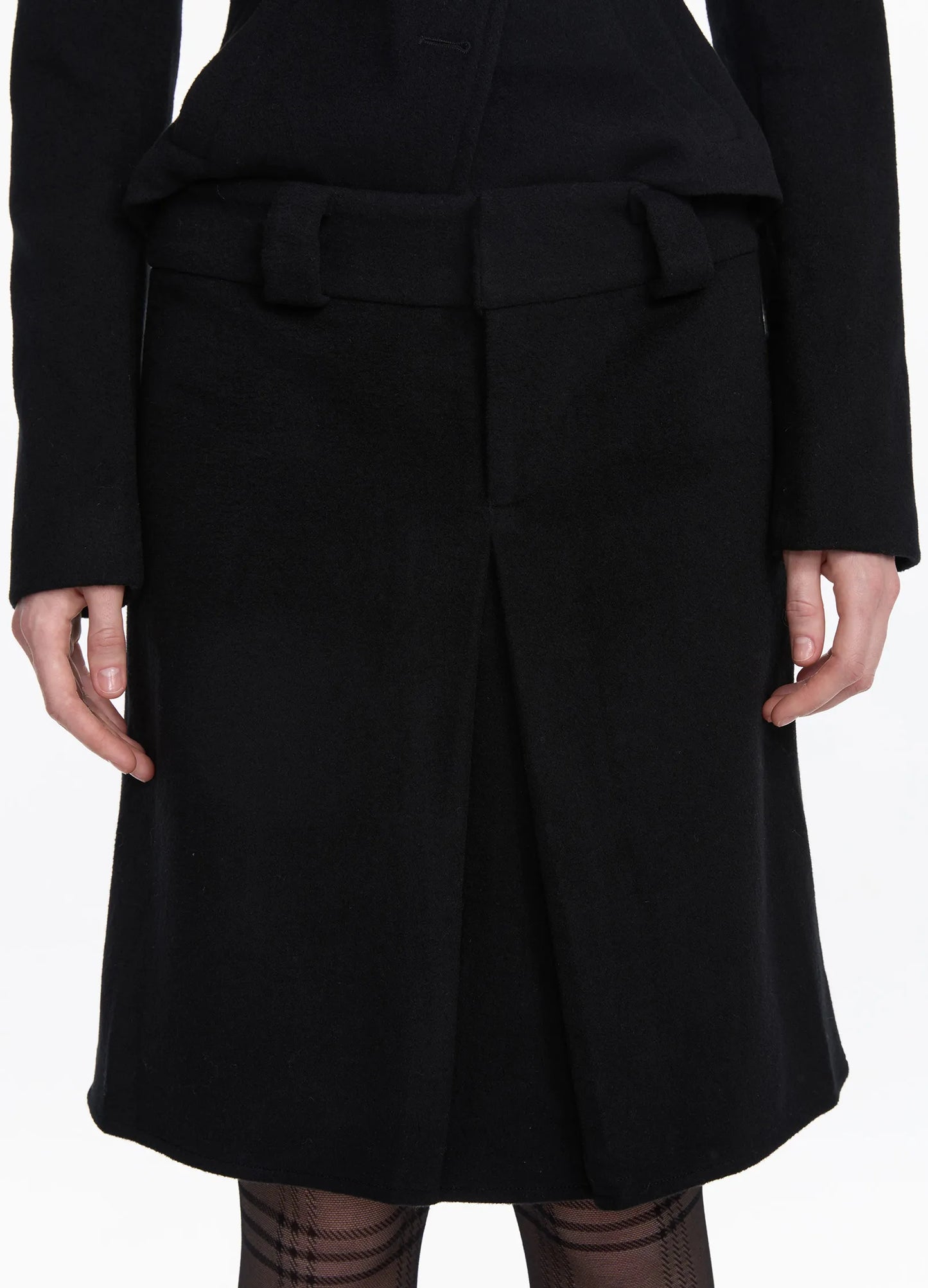 Wool Pleated Midi Skirt