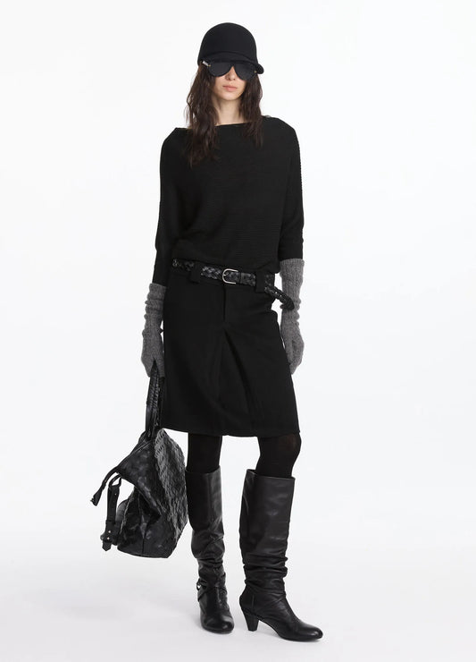 Wool Pleated Midi Skirt