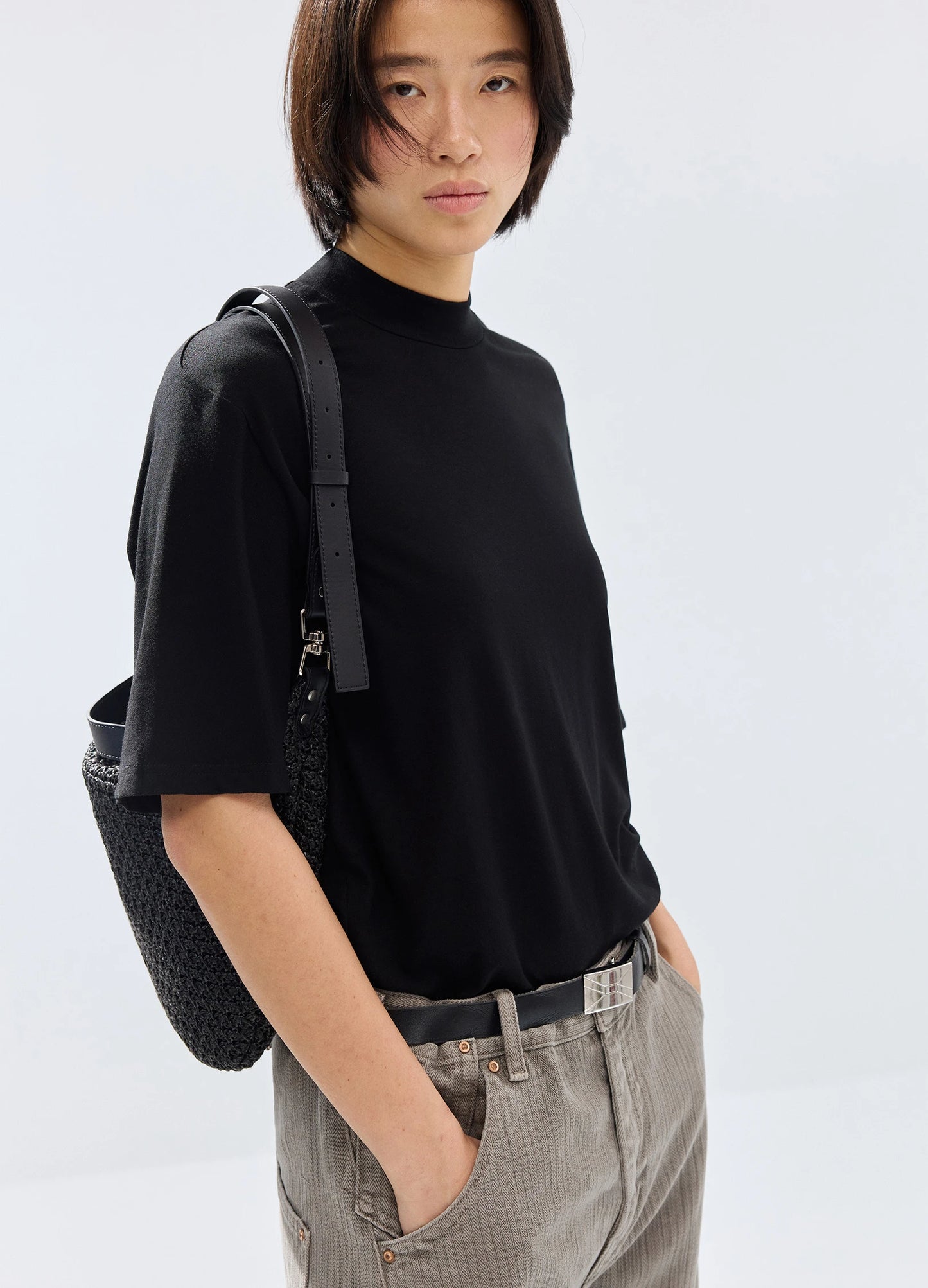 Woven Crescent Bag